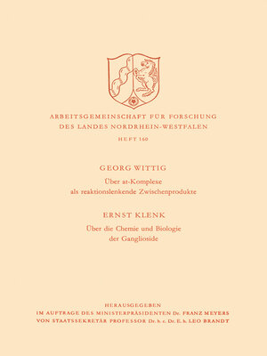 cover image of Über at-Komplexe als reaktionslenkende Zwischenprodukte / Über die Chemie und Biologie der Ganglioside